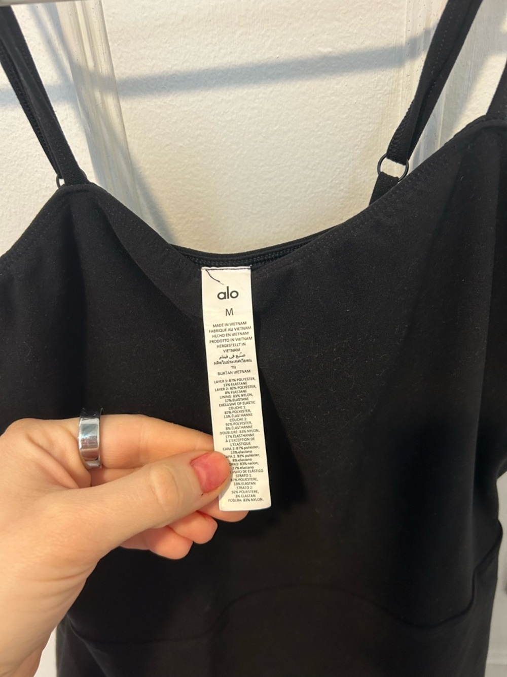 ALO Yoga Black Mini Dress with Spaghetti Straps - Picture 4 of 5